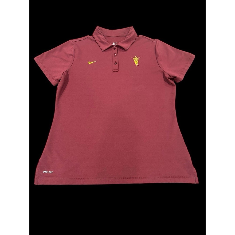 Arizona State Sun Devils Large Red Nike Polo Golf Shirt Short Sleeve Dri-Fit XL